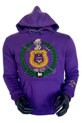 Purple Omega Shield Chenille Hoodie