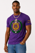 Purple Omega Shield Chenille Tee