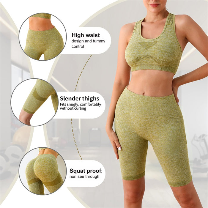 Push-Up Scrunch Butt Lift High Waist Leggings Seamless Yoga Set