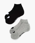 Pussyfoot - 2pk Hearts Cushion Ankle Socks | Grey/Black