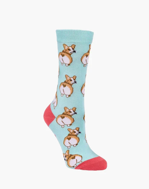 Pussyfoot - Womens Corgi Bamboo Sock | Mint