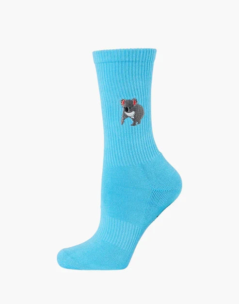 Pussyfoot - Womens Koala Zoo Conservation Socks | Sky