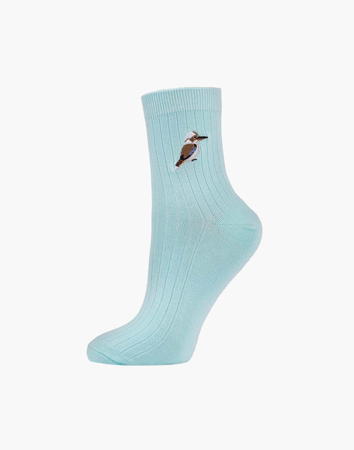 Pussyfoot - Womens Quarter Crew Kookaburra Bamboo Sock | Mint
