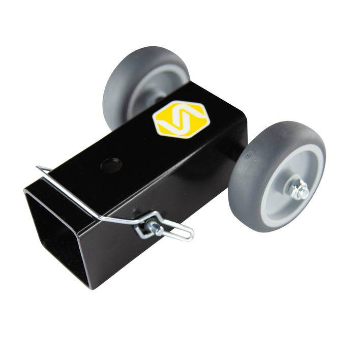 Saris rack dolly — wheel and handle detail