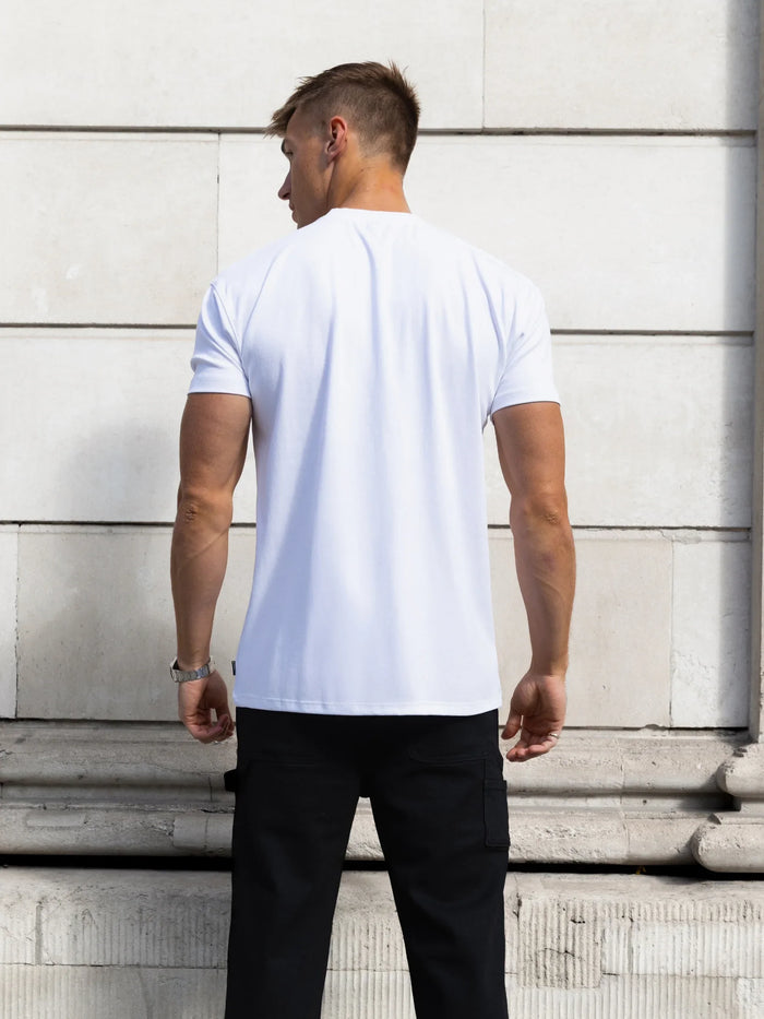 Raife Relaxed T-Shirt - White & Burgundy