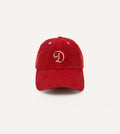 Red 'D' Emblem Cotton Corduroy Baseball Cap