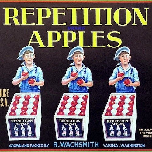 REPETITION APPLES Fruit Crate Box Label