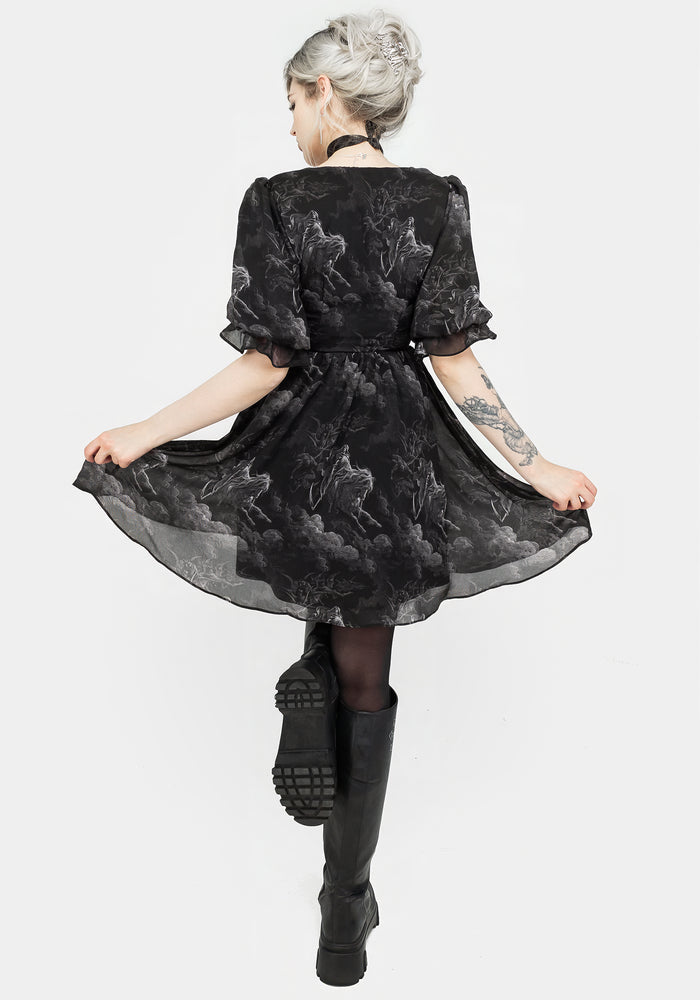 Revelation Chiffon Puff Sleeve Mini Dress