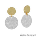 Ria Hammered Gold and Silver Dangle Earrings Meghan Browne Accessories