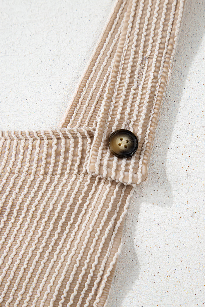 Ribbed Knit Wide Leg Overalls