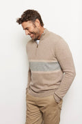 Alessandra Cashmere Sweater Ricky Stripe Cashmere Sweater in Walnut