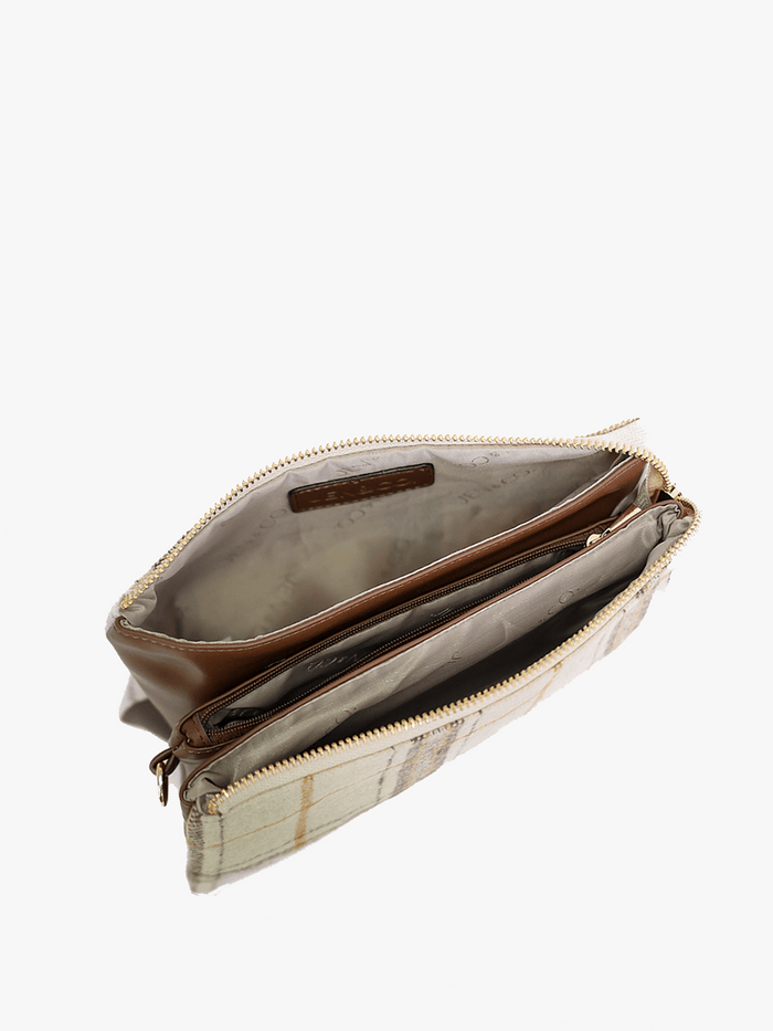 M013 Riley Monogrammable 3 Compartment Crossbody/Wristlet: Indigo Jen & Co.