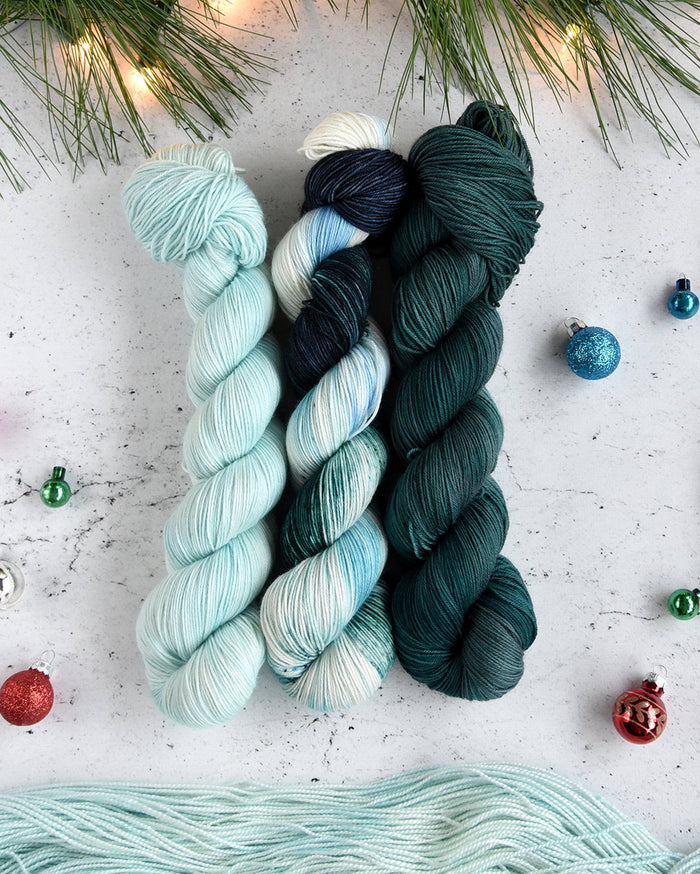 Destination Yarn fingering weight yarn Rockefeller Ice Rink Trio