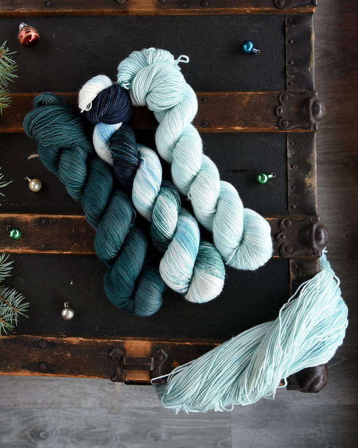 Destination Yarn fingering weight yarn Rockefeller Ice Rink Trio