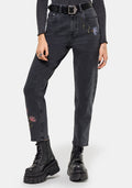 Rosanella Embroidered Denim Mom Jean