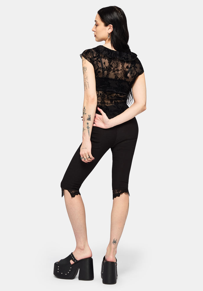 Rose Riot Flock Mesh Blouse