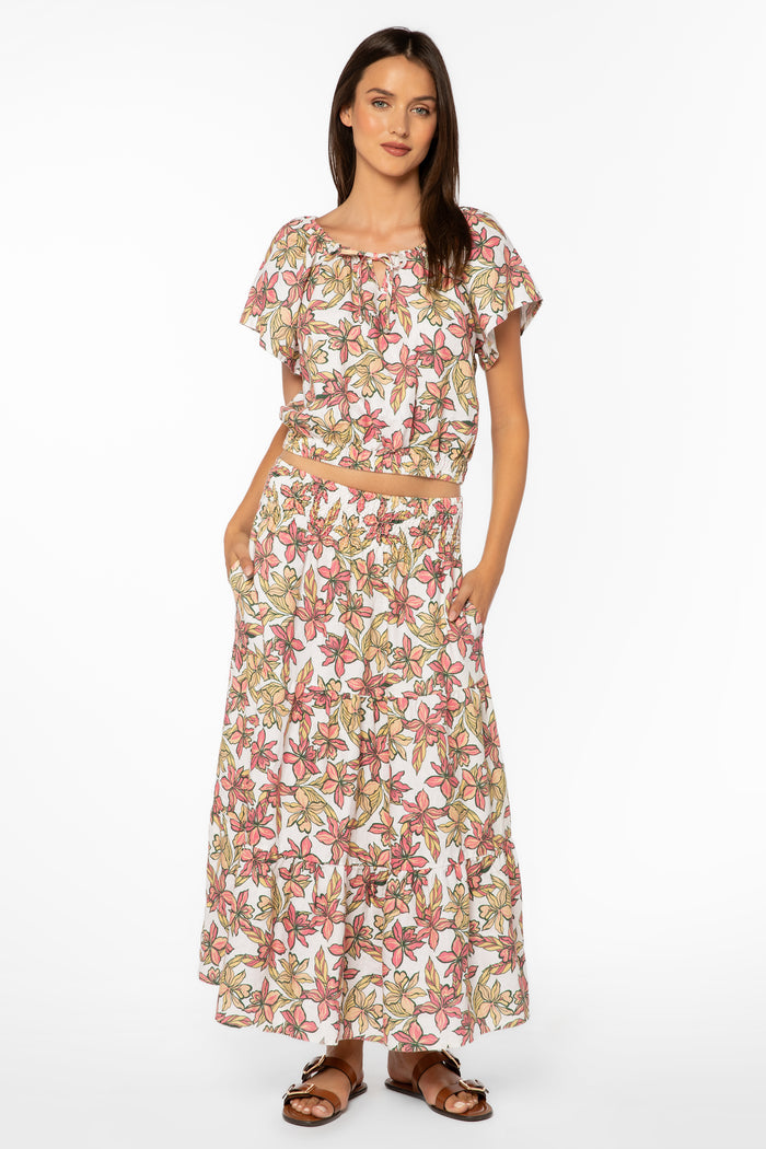 Roseanne Hawaiian Floral Skirt - Bottoms - Velvet Heart Clothing