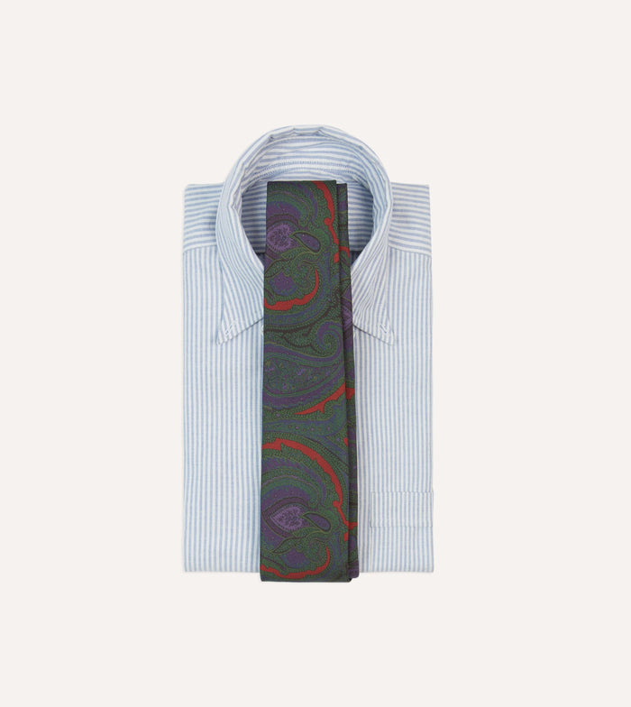 Rust Large Paisley Print Madder Silk Self-Tipped Tie