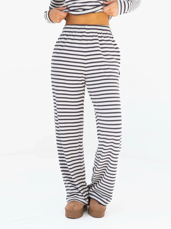 Sadie Stripe Trousers - Charcoal Stripe