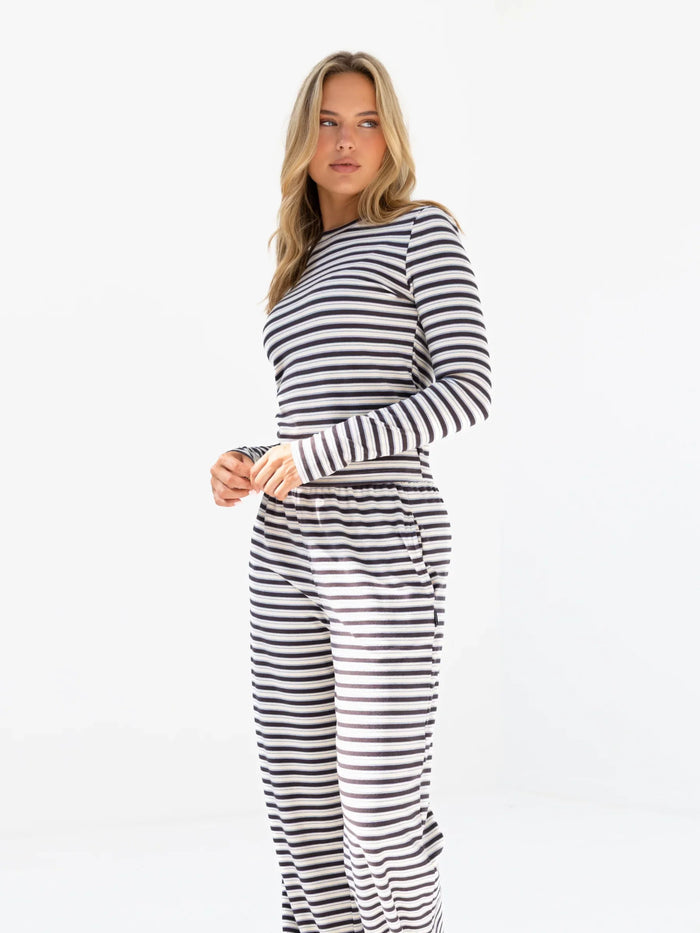 Sadie Stripe Trousers - Charcoal Stripe