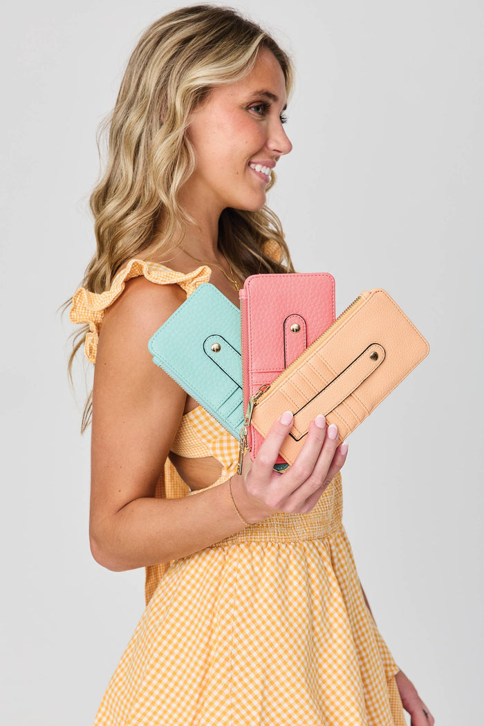 WL1889 Saige Slim Card Holder Women's Wallet: Mocha Jen & Co.