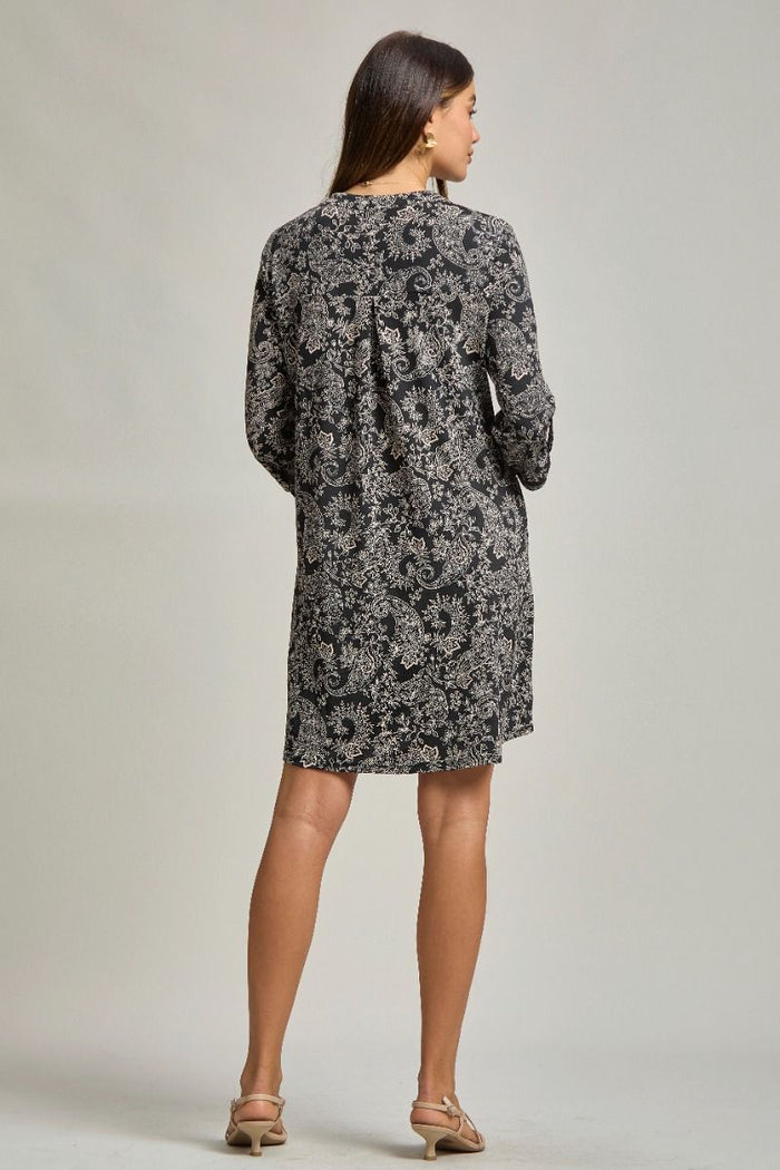 Scarlett Black Paisley A-Line Dress – Wrinkle-Free Travel Style