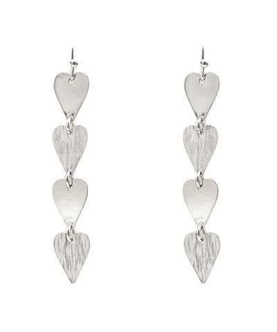 Scratched Heart Drop Earrings