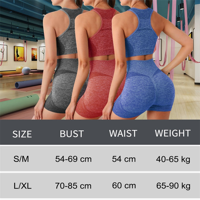 Scrunch Butt Lift Yoga Shorts High Waist Gym Leggings Fitness Workout Set