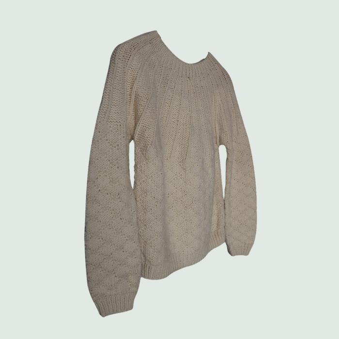 Sea Shell White Sweater for Baby - Front View
