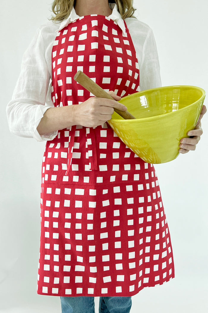 See Design Apron Blocks Red