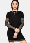Shae Fishnet Long Sleeve Mini Dress