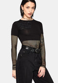 Shae Fishnet Long Sleeve Top