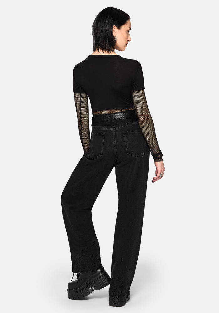 Shae Fishnet Long Sleeve Top