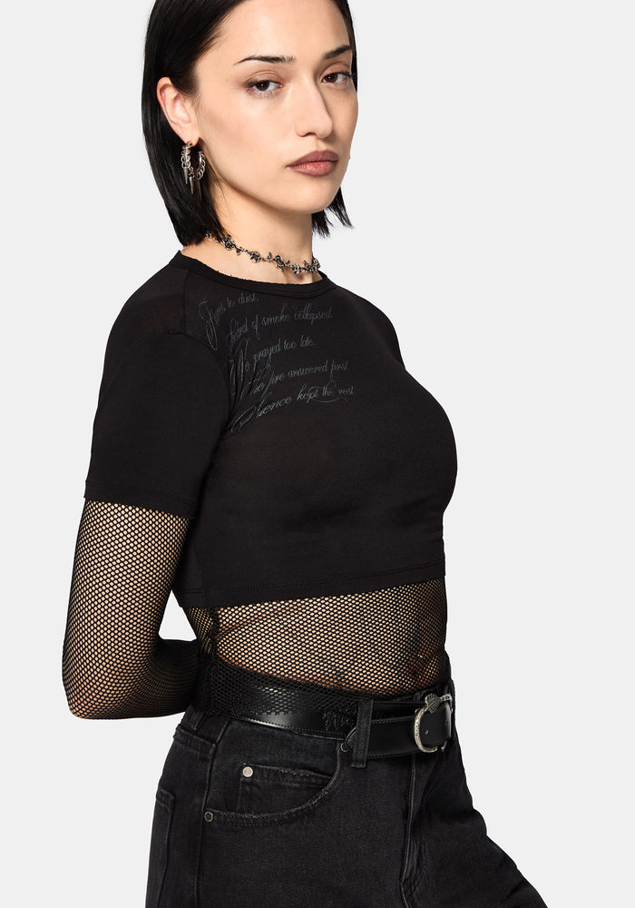 Shae Fishnet Long Sleeve Top
