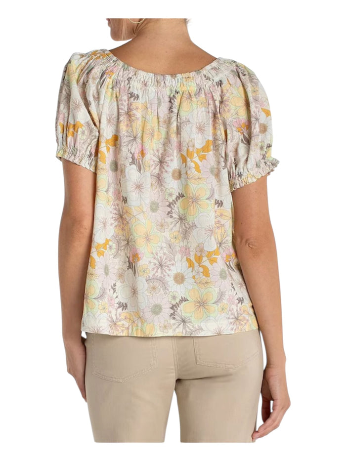 Short Sleeve Tie Neck Liverpool Casual Top