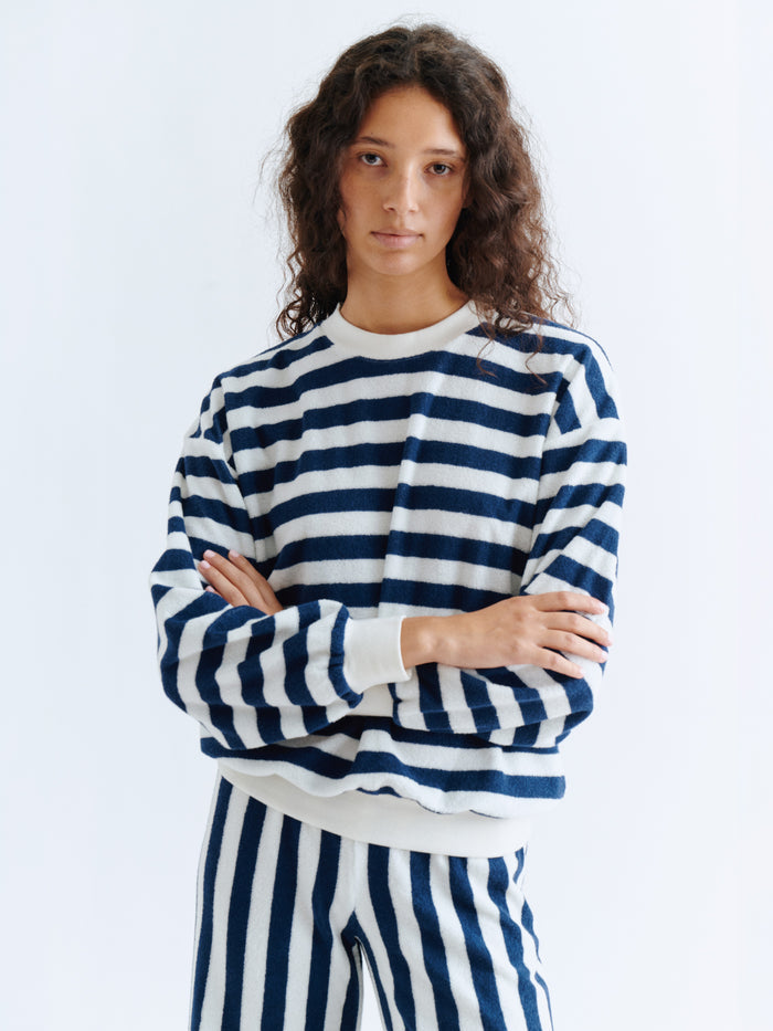 New Navy Ivory Stripe