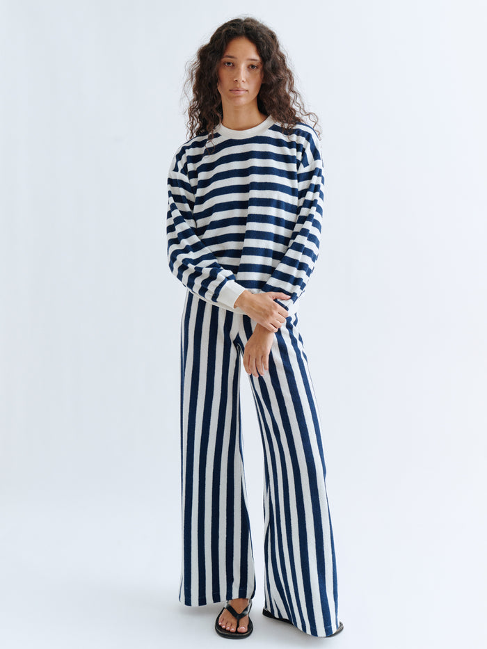 New Navy Ivory Stripe