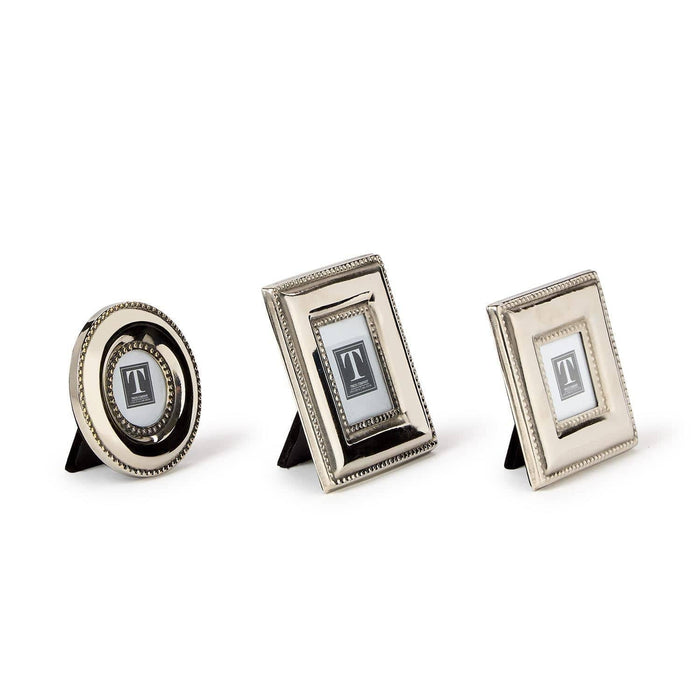 Silver Beaded Mini Photo Frames | 3 shapes Two's Company Frame