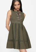 Siora Folklore Embroidered Lace Mini Dress