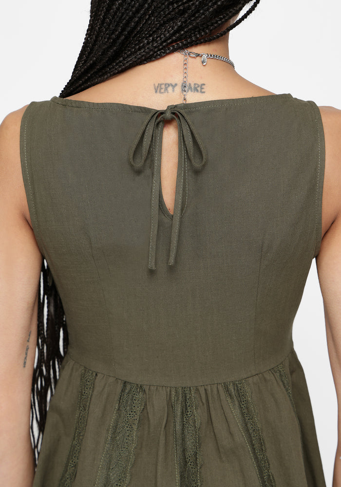 Siora Folklore Embroidered Lace Mini Dress