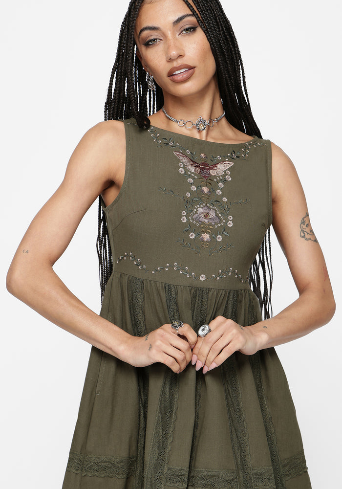 Siora Folklore Embroidered Lace Mini Dress