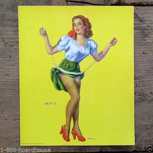 SKIP IT Art Lithograph Pinup Print 1940s