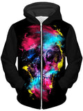 Skull 49 Unisex Zip-Up Hoodie Riza Peker Epic Hoodie