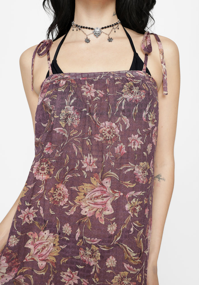 Skye Print Tiered High Low Beach Midaxi Dress