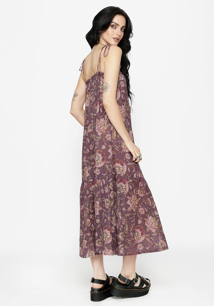 Skye Print Tiered High Low Beach Midaxi Dress