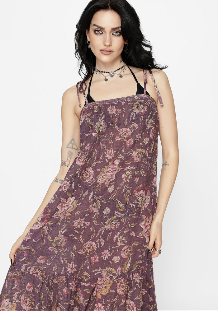 Skye Print Tiered High Low Beach Midaxi Dress
