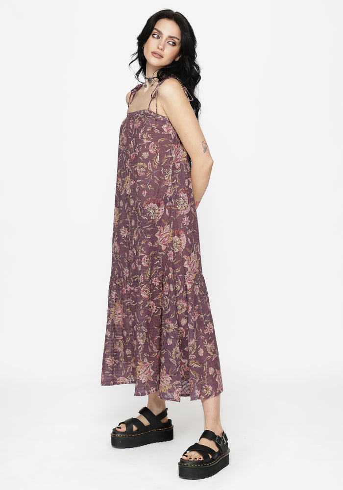 Skye Print Tiered High Low Beach Midaxi Dress