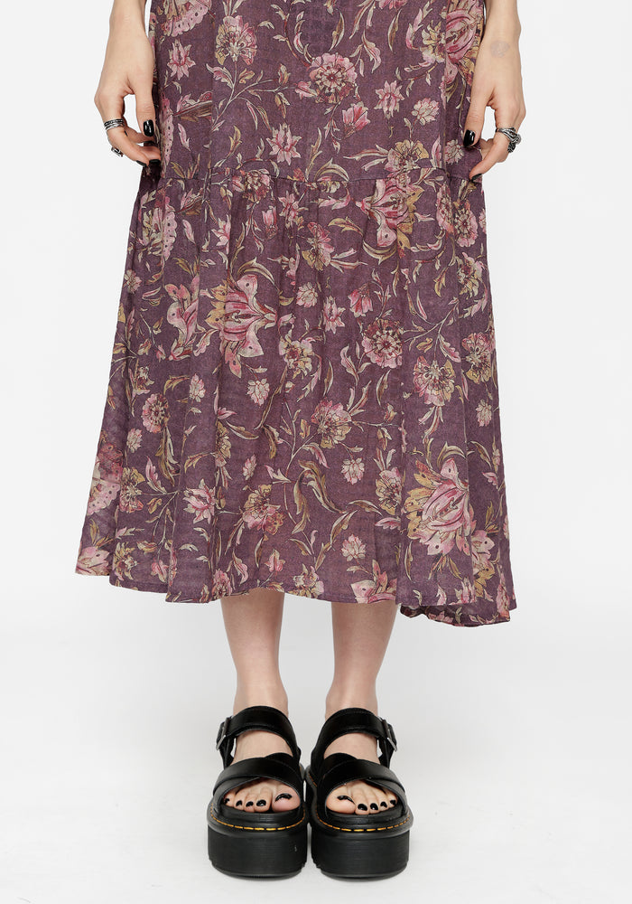 Skye Print Tiered High Low Beach Midaxi Dress