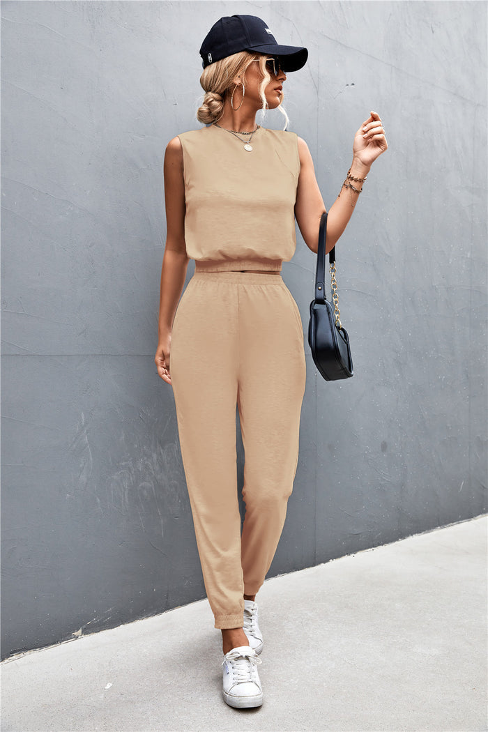 Sleeveless Top and Joggers Set - Madikfashions.com