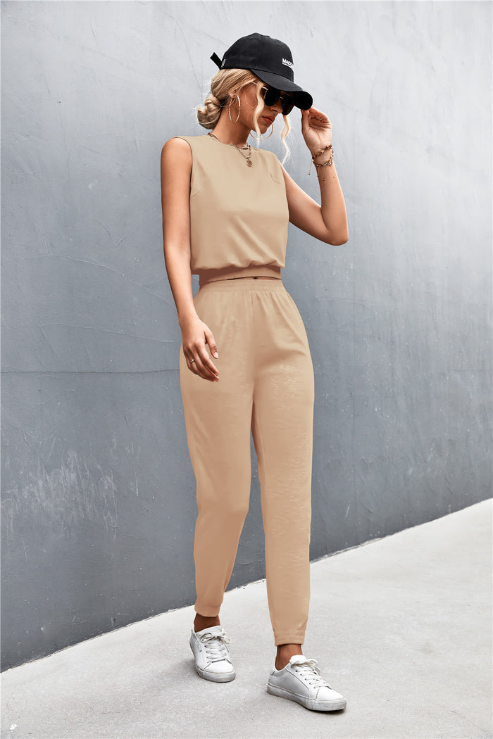 Sleeveless Top and Joggers Set - Madikfashions.com